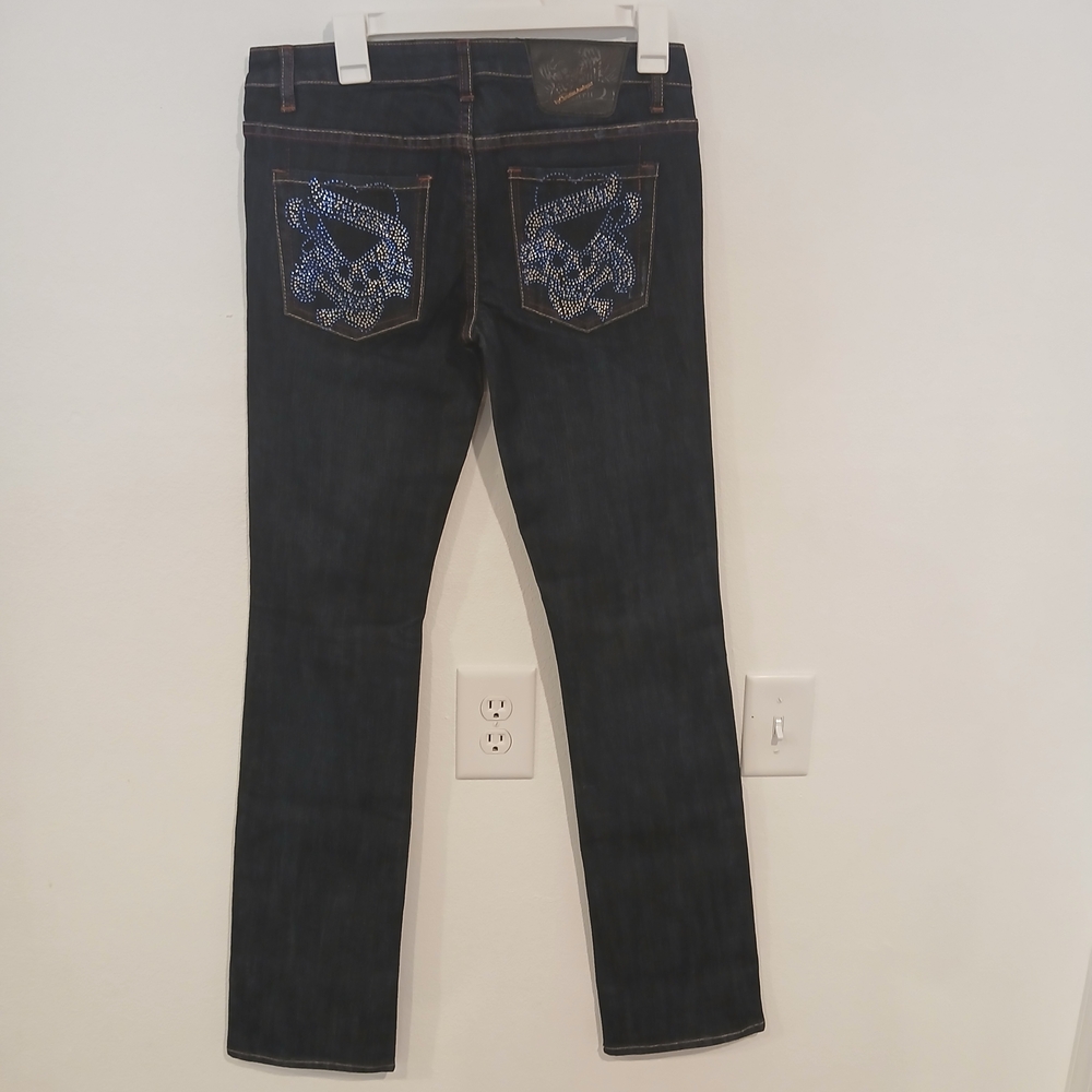 NWT Ed Hardy by Christian Audigier WLKT Rhinestone Jeans Women’s Sz 29 Y2K Skull